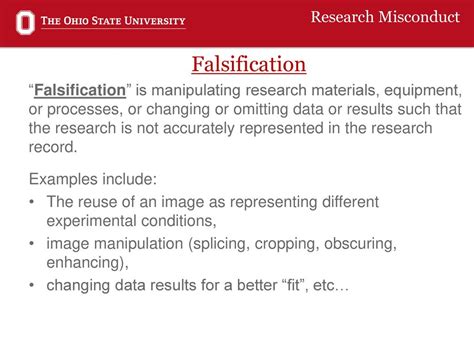 falsification of research results.